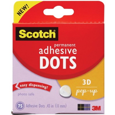 Glue Dots Scotch 3D pop-up  (11mm) rouleau de 75 pcs